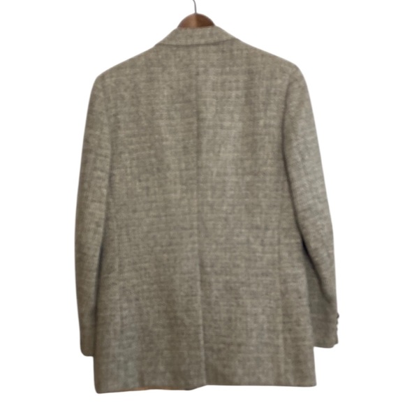 Vintage Harris Tweed Sport Coat Mens 40S Light Grey Tan Wool Blazer Jacket - Picture 3 of 15